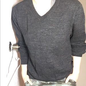 Comfy Gray V-neck Sweater